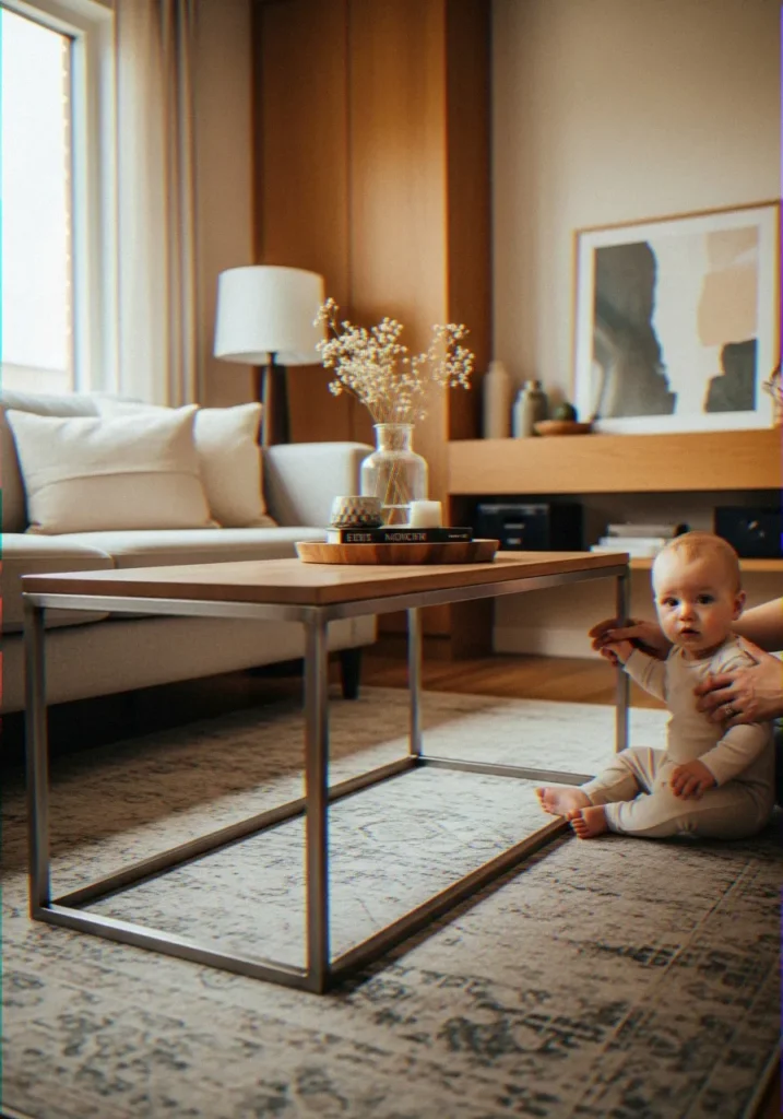 10 Smart Ways to Baby-Proof a Sharp Metal Coffee Table in a Small Living Room