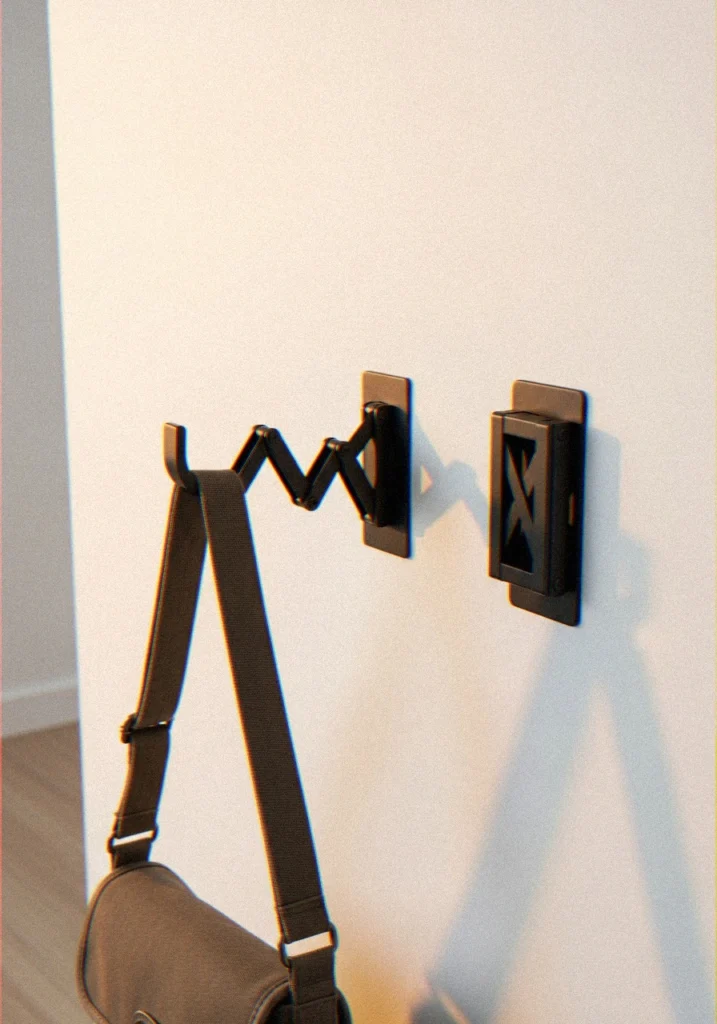 ndustrial Pipe Hooks on a Wooden Plank