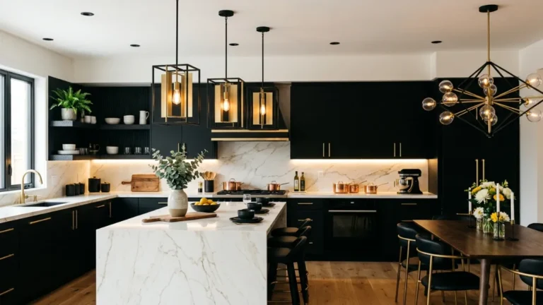 25 Black And Gold Kitchen Lightin