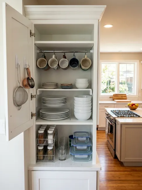 A Tension Rod Under A Shelf For M