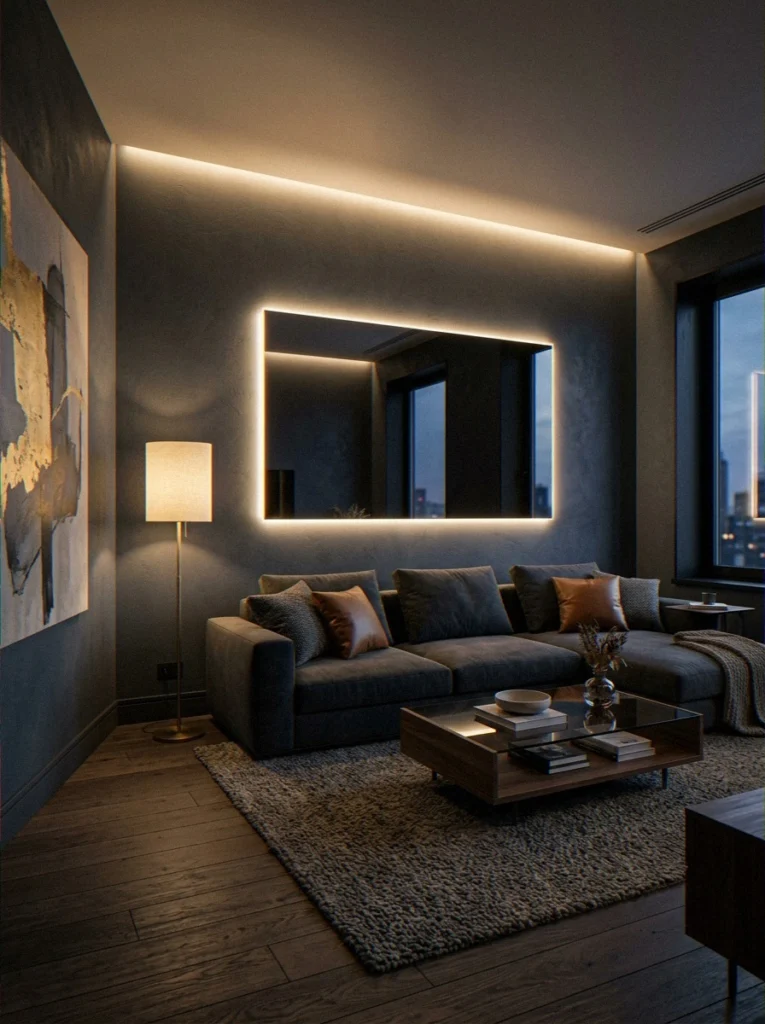 Backlit Rectangular Mirror Panel