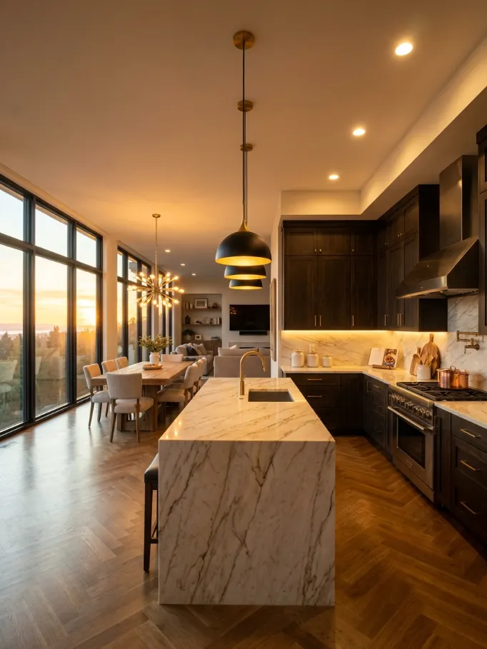 Black And Gold Geometric Pendan