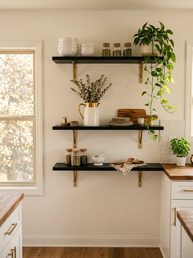 Black Floating Shelves w