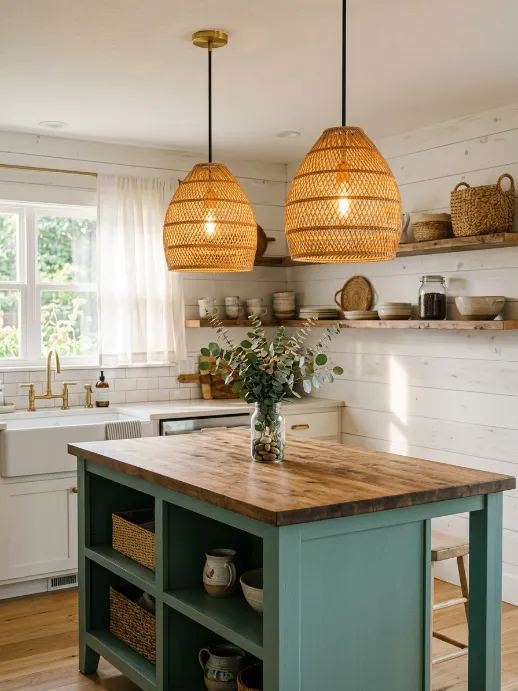 Black Wicker Pendant With Gold Ceiling C