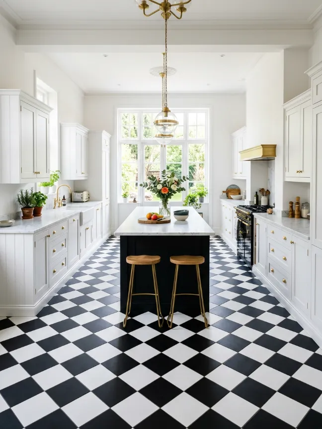 Black and White Checkerboard Floors