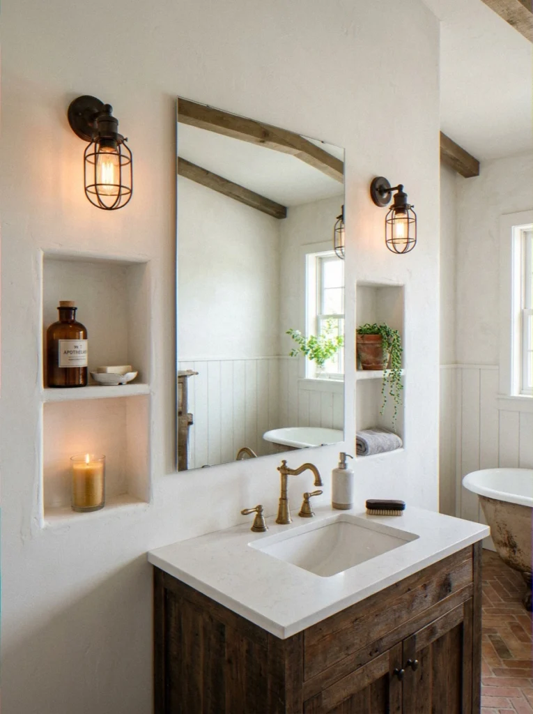  Built-In Shelves Flanking the Bathroom M