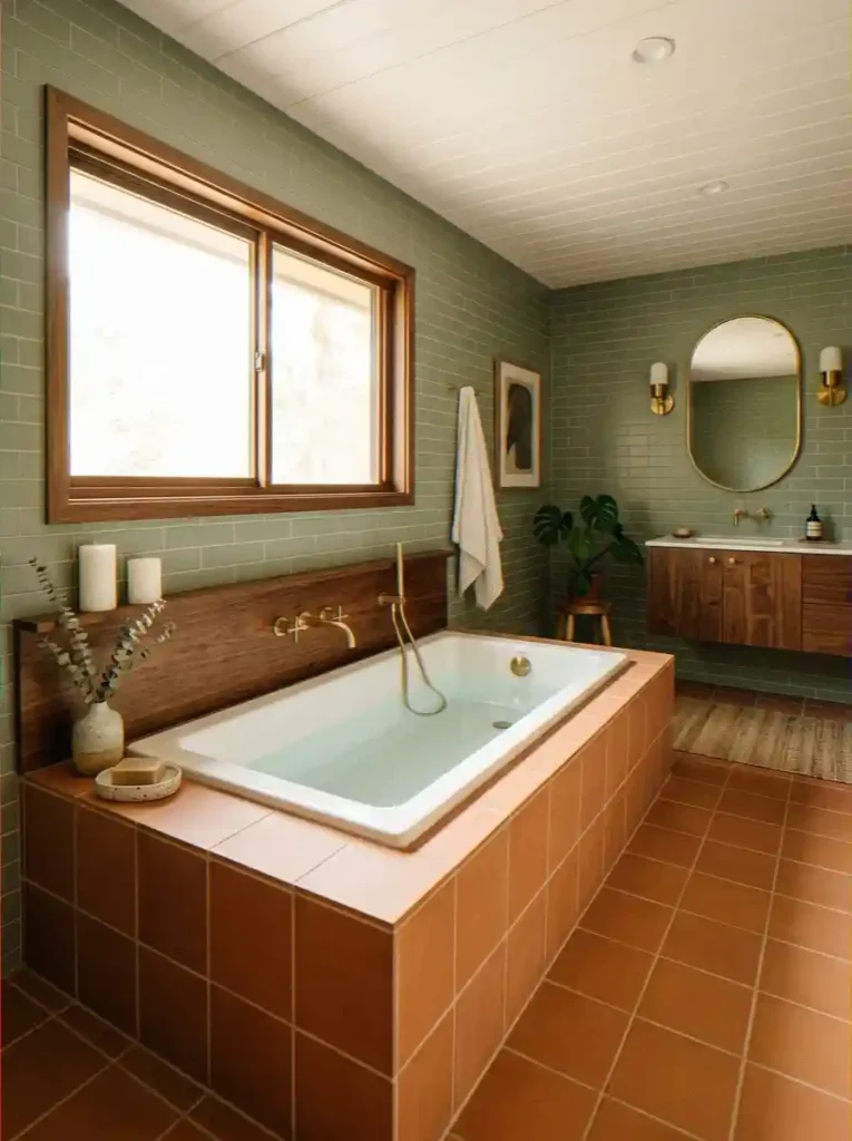 Built-In Tub with Tile Surround