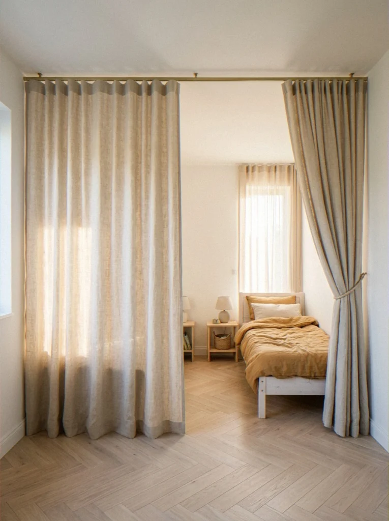 Ceiling-Mounted Curtain Dividers