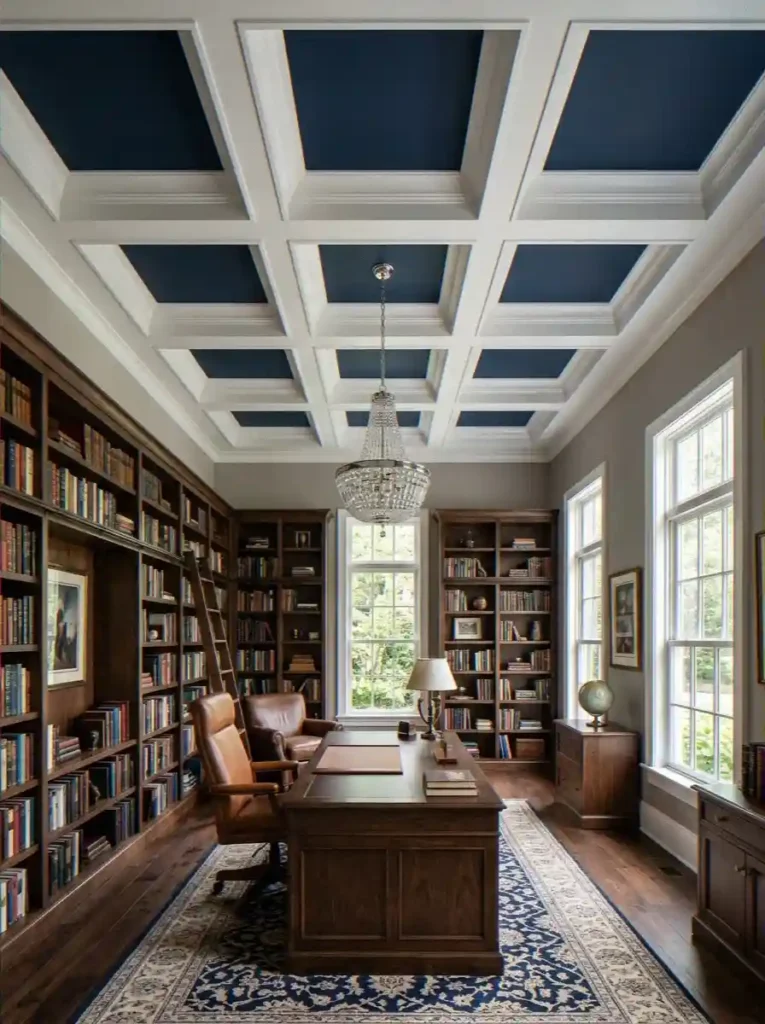  Coffered Ceiling with Contrasti