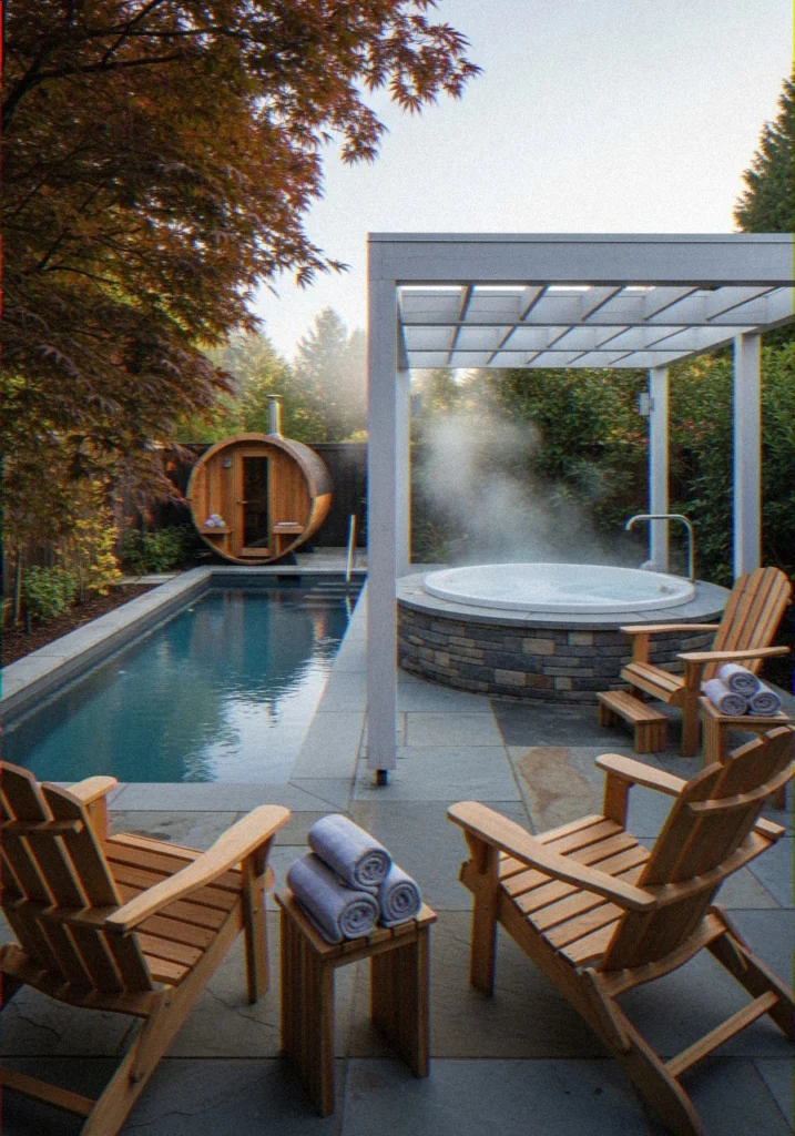 Covered Patio With Plunge Pool and Spa