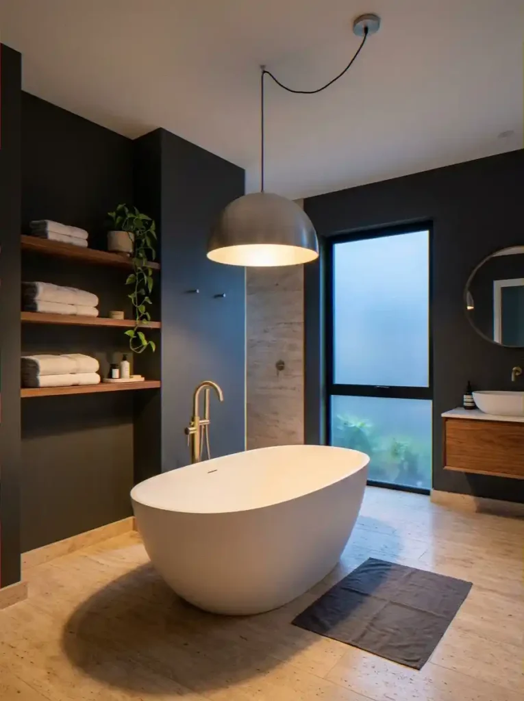 Dome Pendant Over the Tub