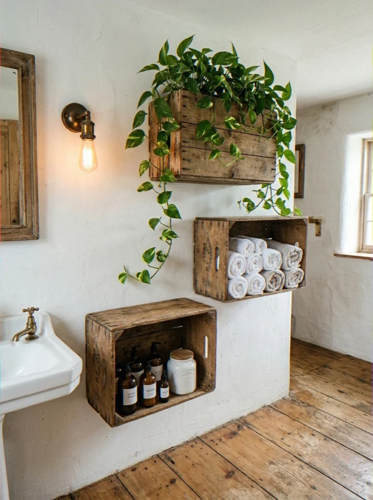 Farmhouse Crate Shelves 