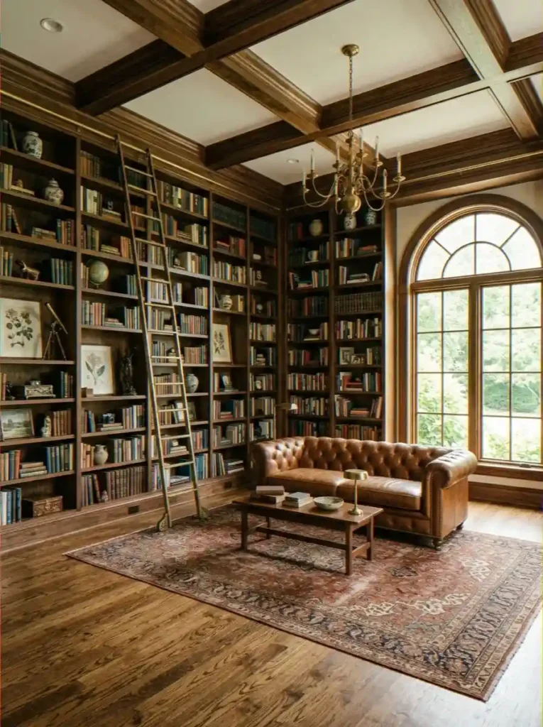 Floor-to-Ceiling Built-In Bookcases