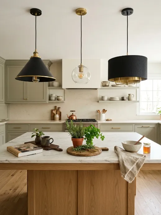 Fluted Glass Pendant In Black And Gold