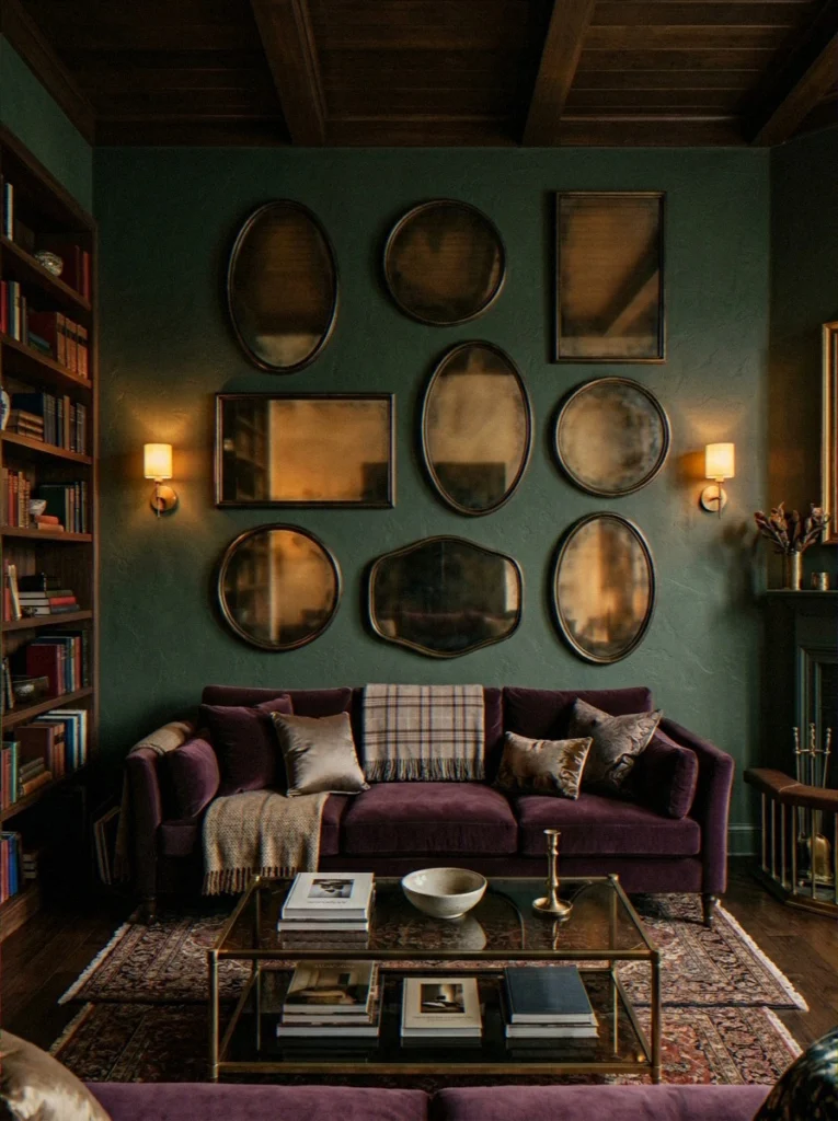 Full Antiqued Mirror Gallery Wall