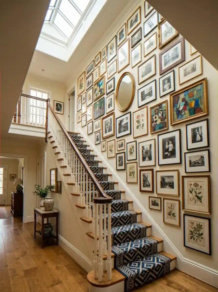 Gallery Wall Climbing the Stairwell
