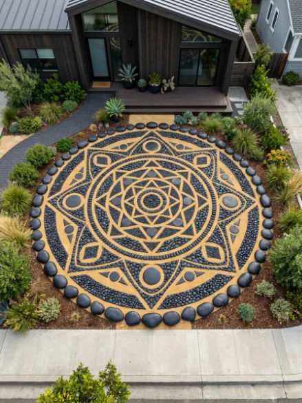 Geometric Mandala Rock 