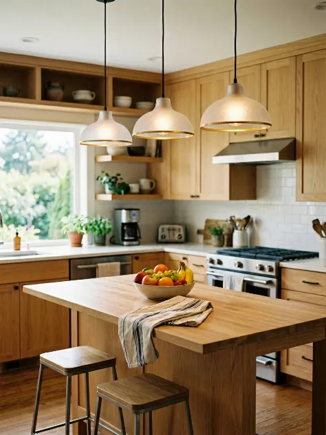 Gold-Interior Black Pendant With Froste