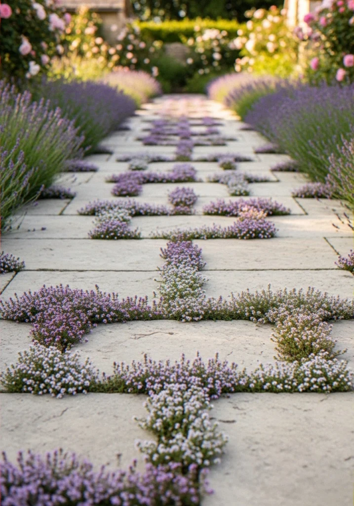 Herbs Between Paving Slab