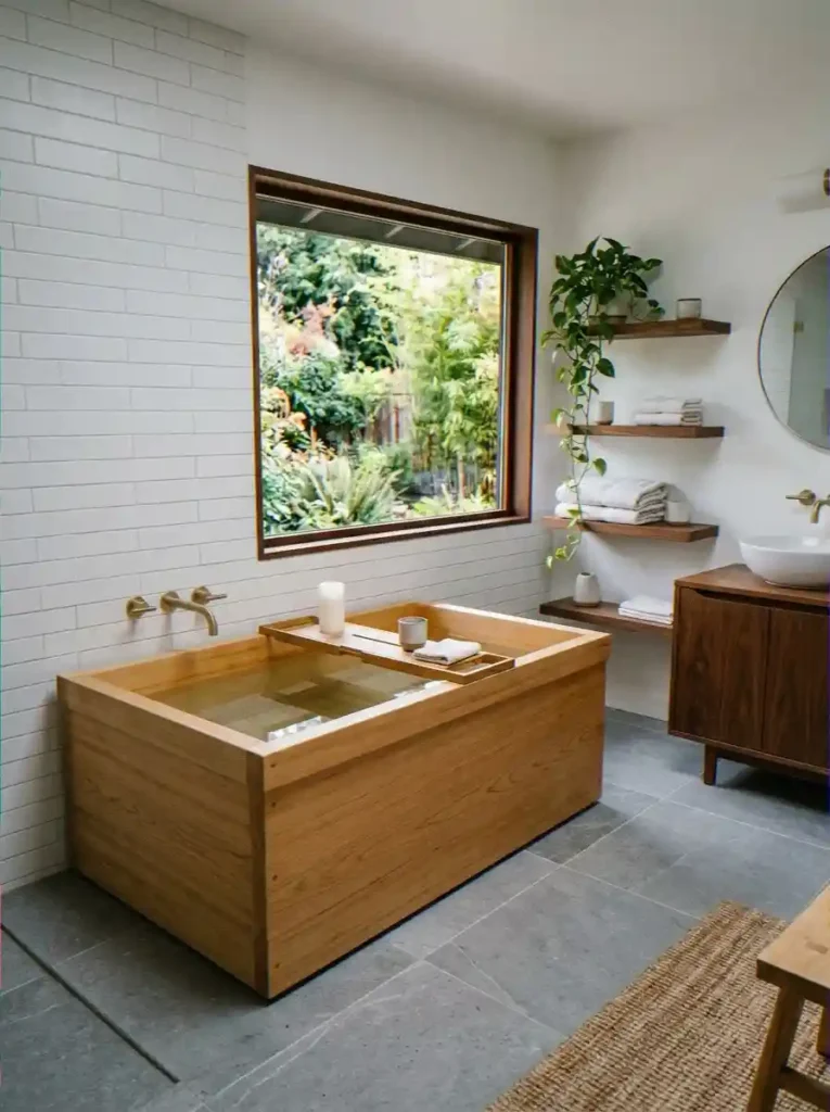 Japanese Soaking Tub in Wood