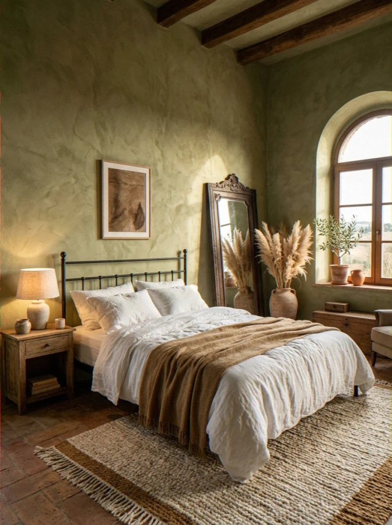 Limewash Olive Green Walls