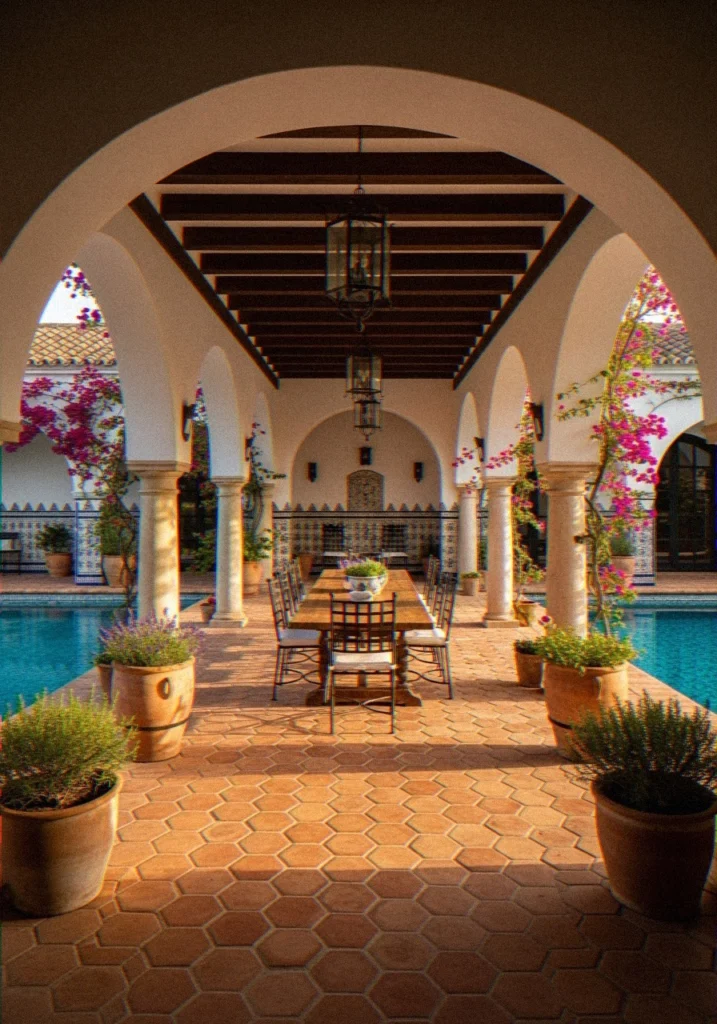 Mediterranean-Style Covered Terrace