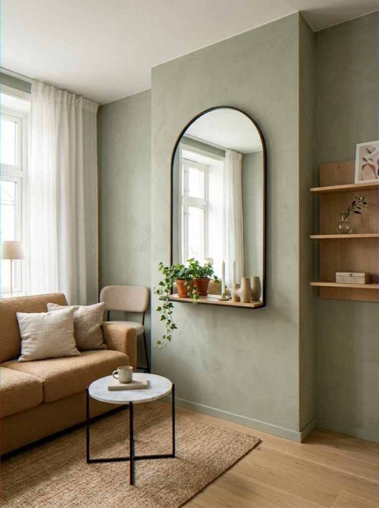 Mirror With Integrated She