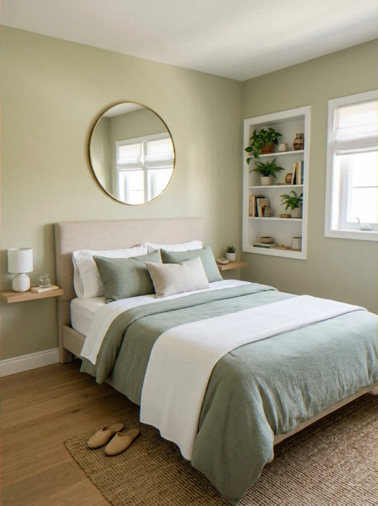 Olive Green Shiplap Feature Wall
