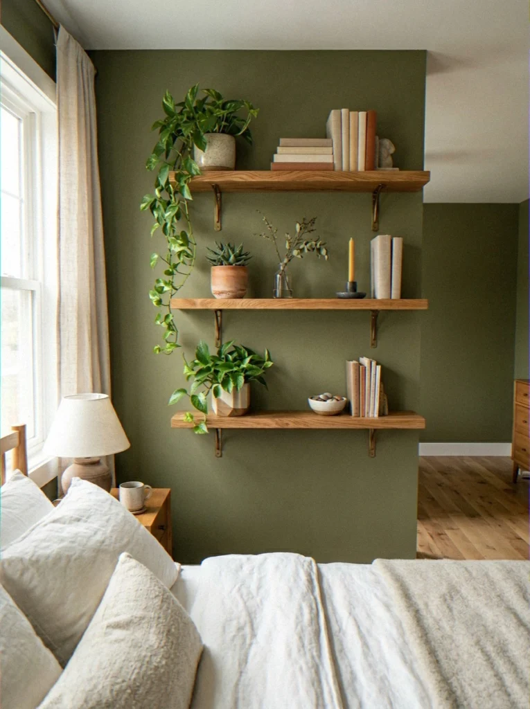 Olive + Open Shelving Display
