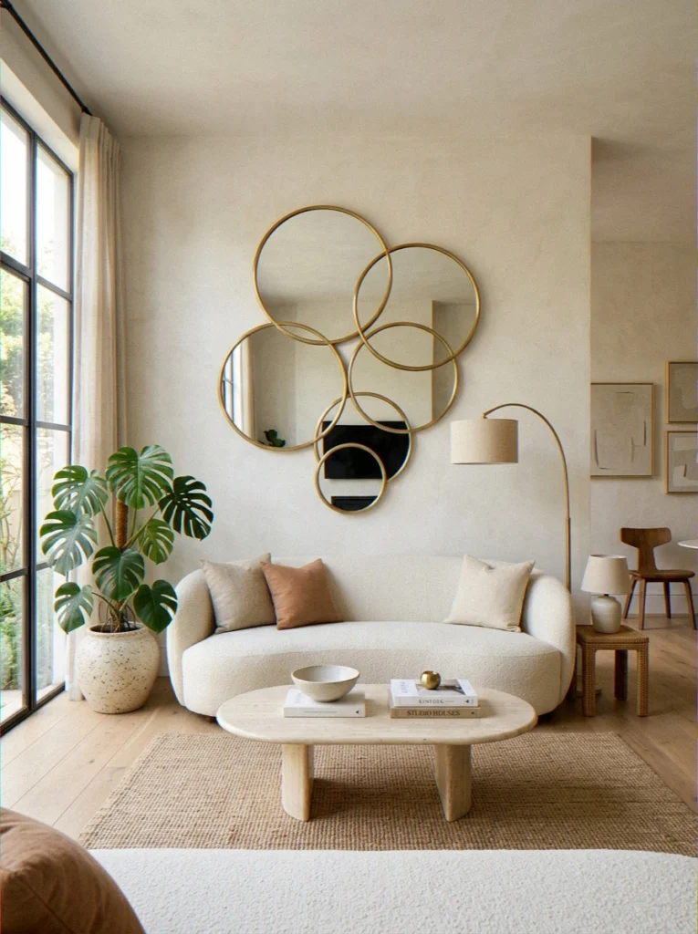 Overlapping Circle Mirror Installation