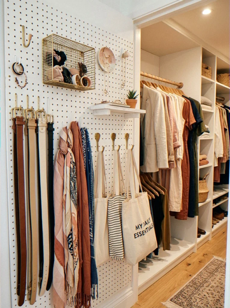 Pegboard Inside the Closet