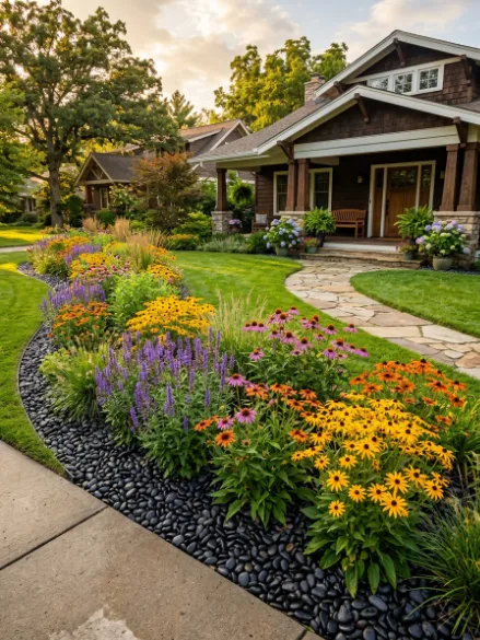 . Perennial Border With Rock Mulch