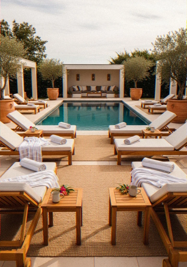 Resort Style Pool Furniture and Layout