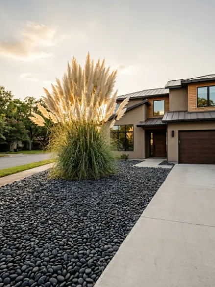Rock Mulch Container Garden Display