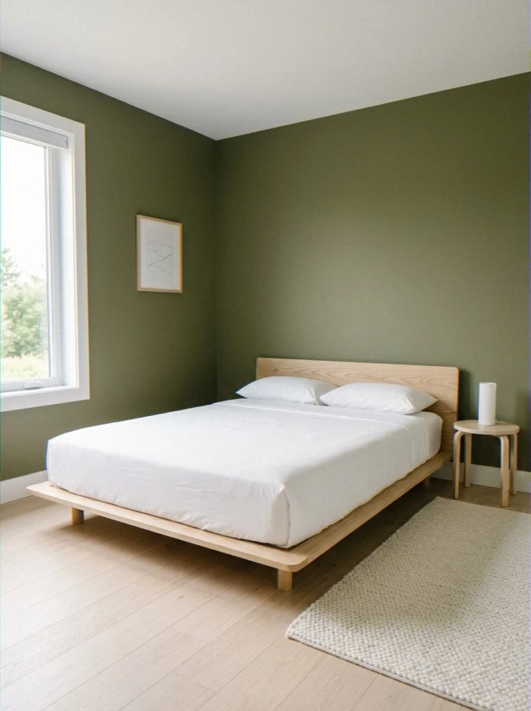 Scandinavian-Inspired Olive Bedroo