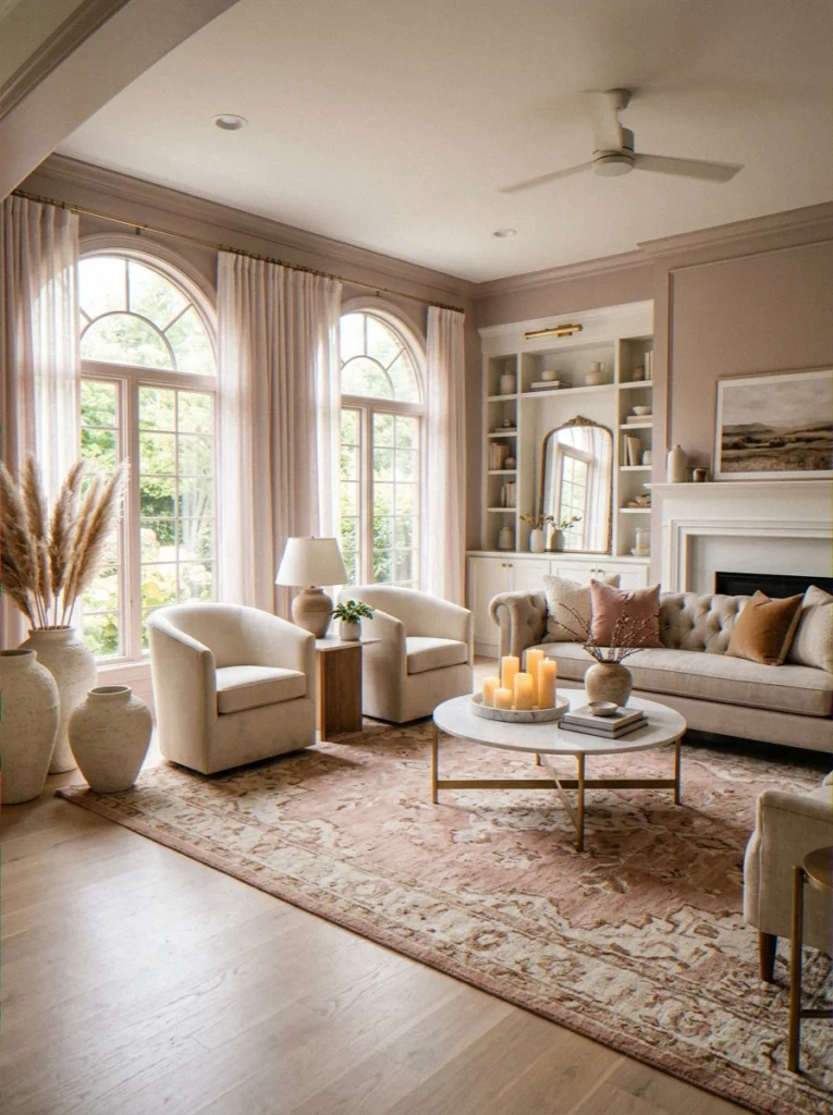 Soft and Romantic Living Ro