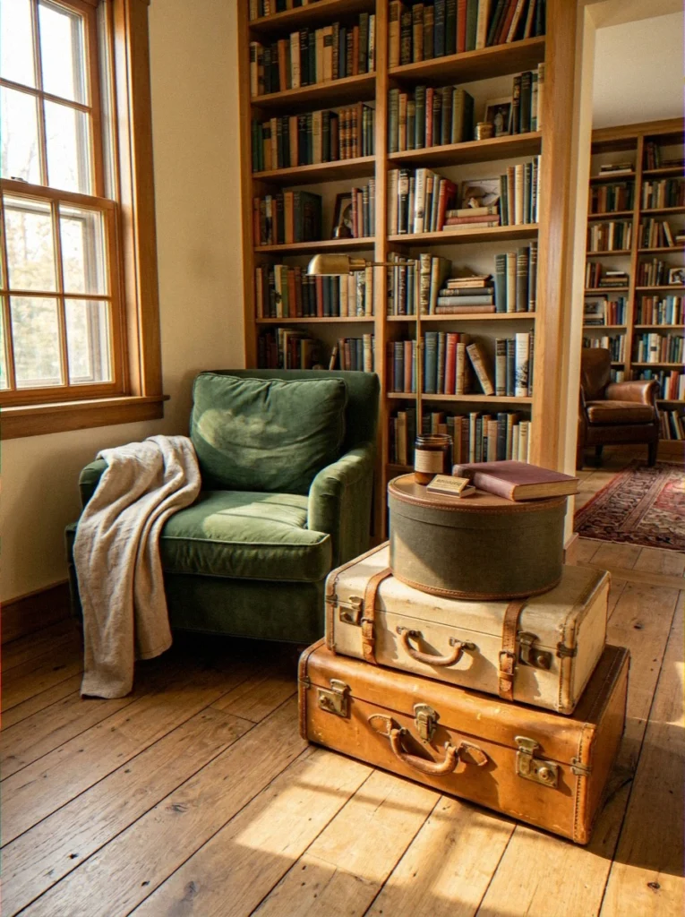  Stacked Vintage Suitcases as a Side Table
