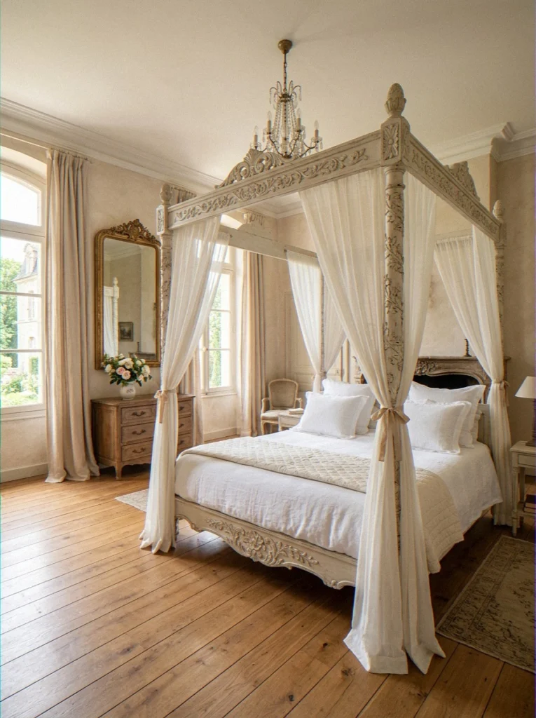 The Carved Wood Canopy Bed 