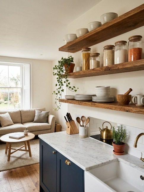 Try Open Kitchen Shelving for Bre