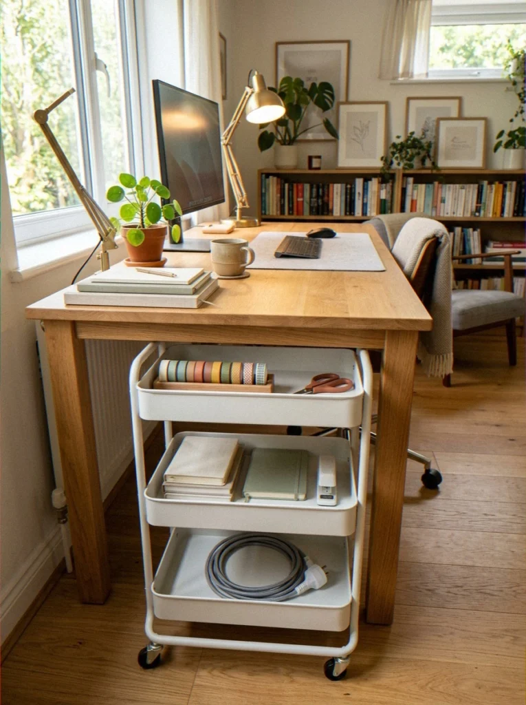 Under-Desk Rolling Cart