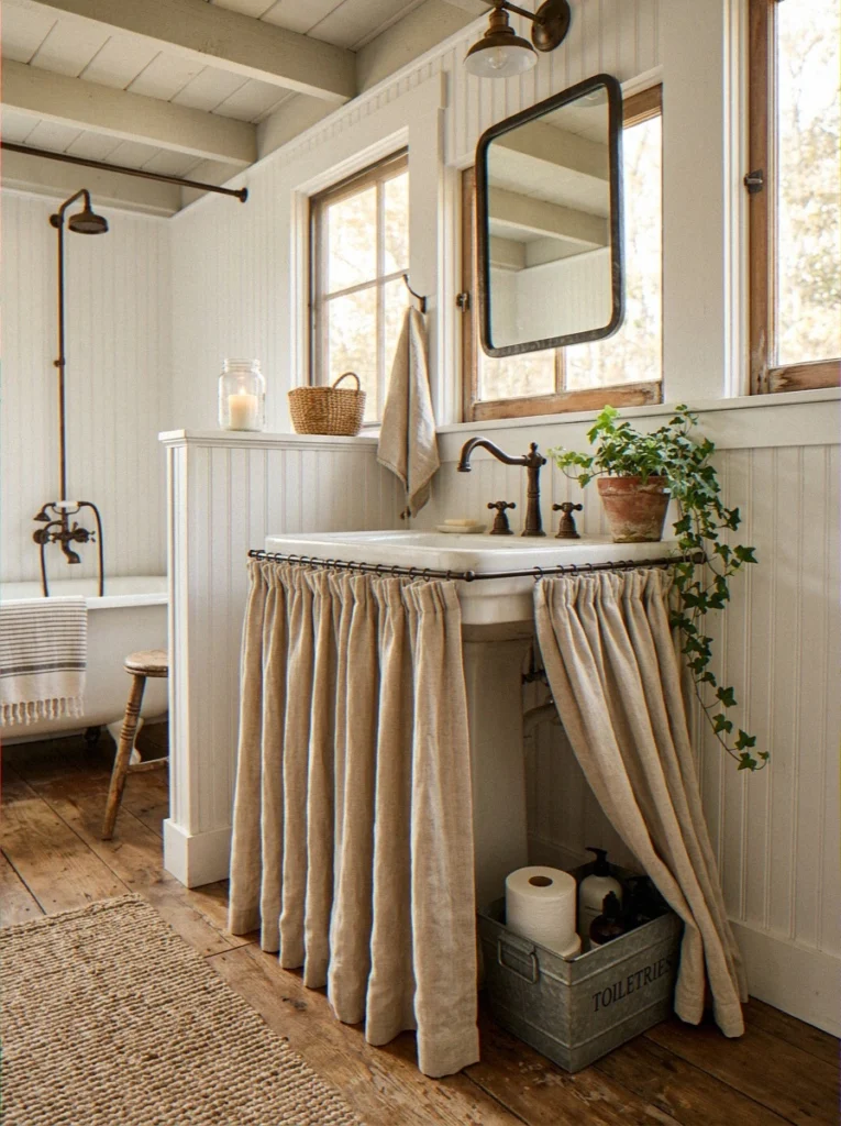 Under-Sink Curtain Skirt Instead of Ca