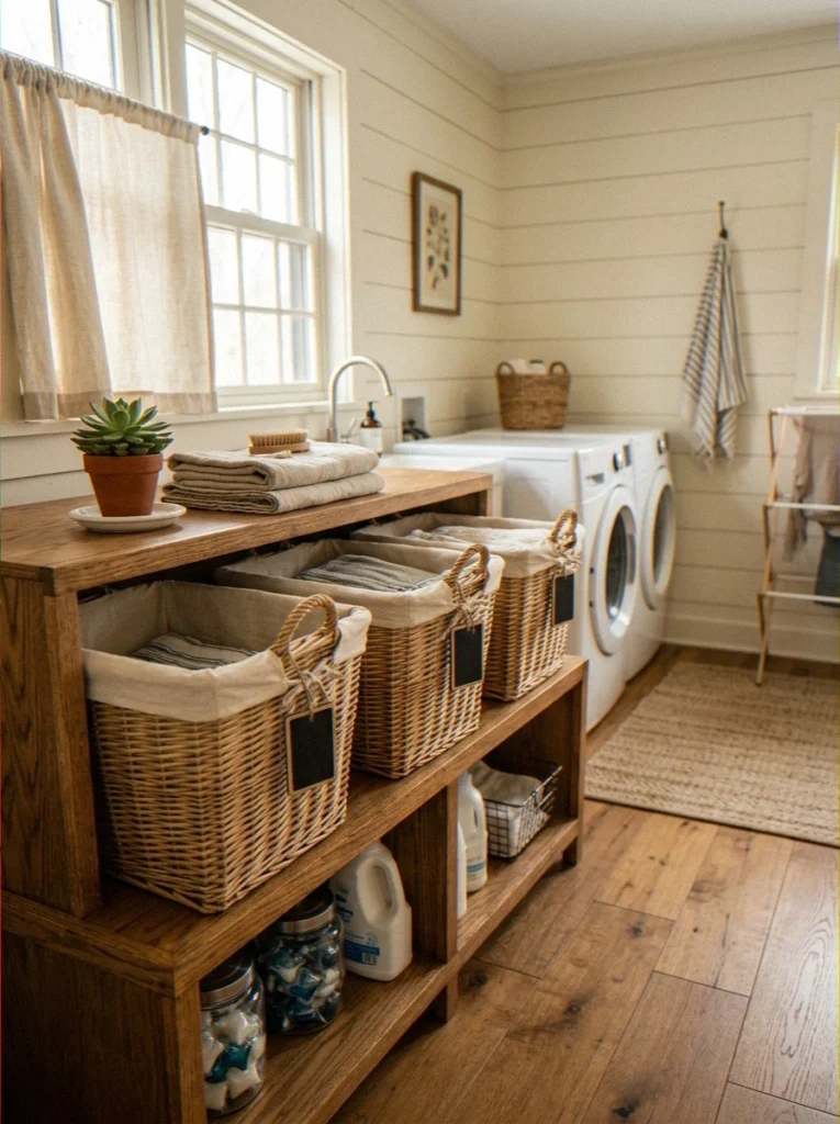 Use a Triple-Bin Hamper System