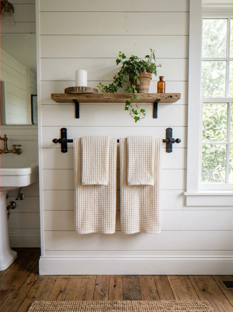 Wall-Mounted Towel Bar With Integrated