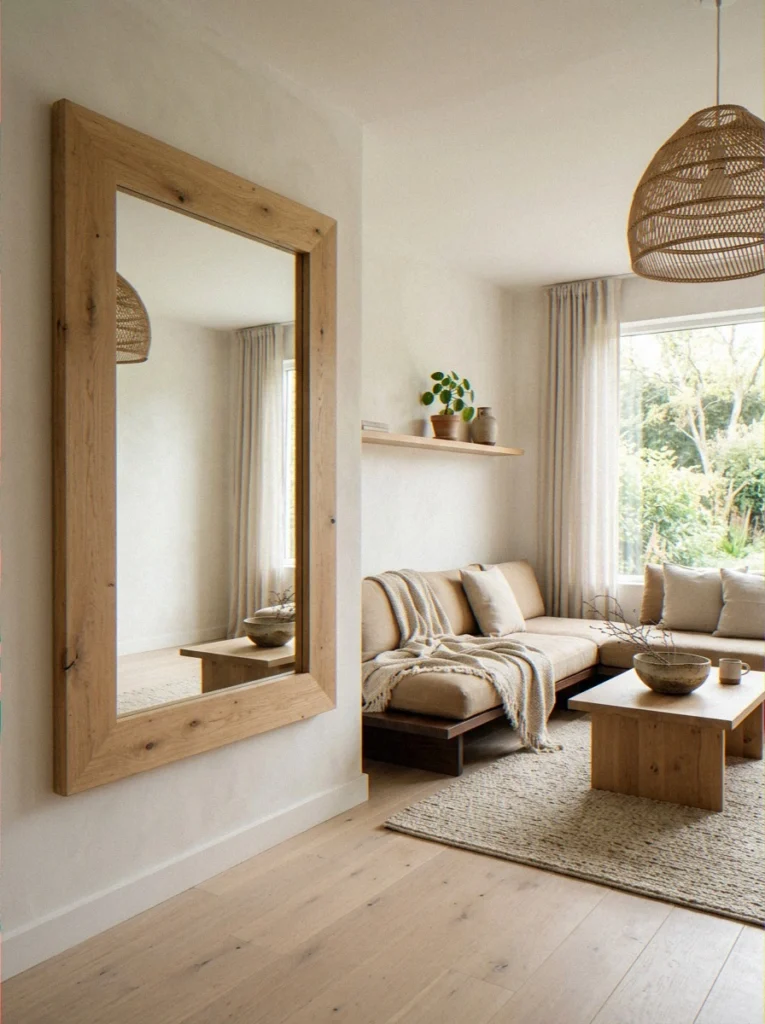 Wood Frame Rustic Mirror