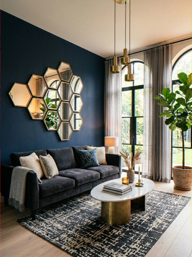 eometric Hexagon Mirror Clus