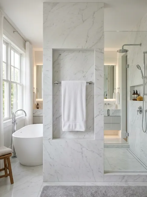 uilt-In Niche Towel Rac