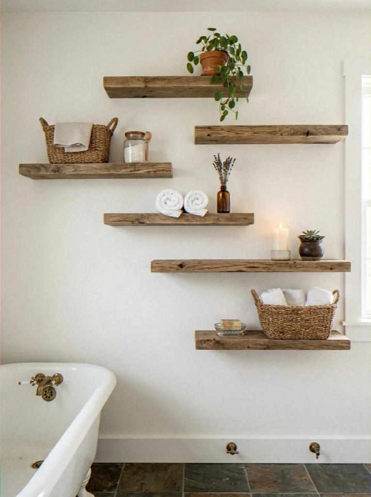 — Staggered Wall Shelves in 