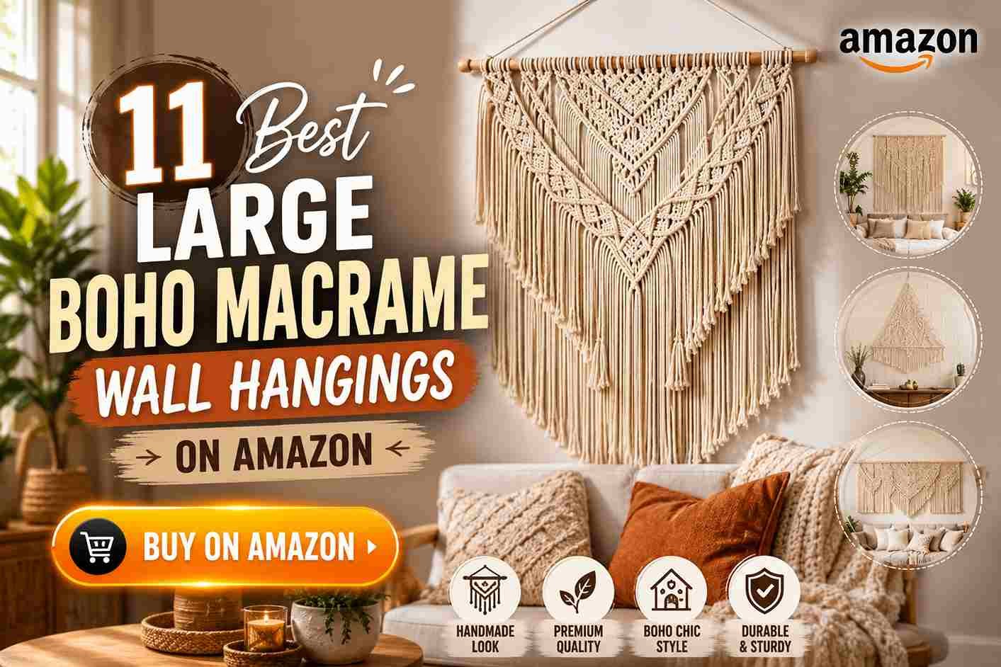 11 Best Large Boho Macrame Wall Hangings on Amazon