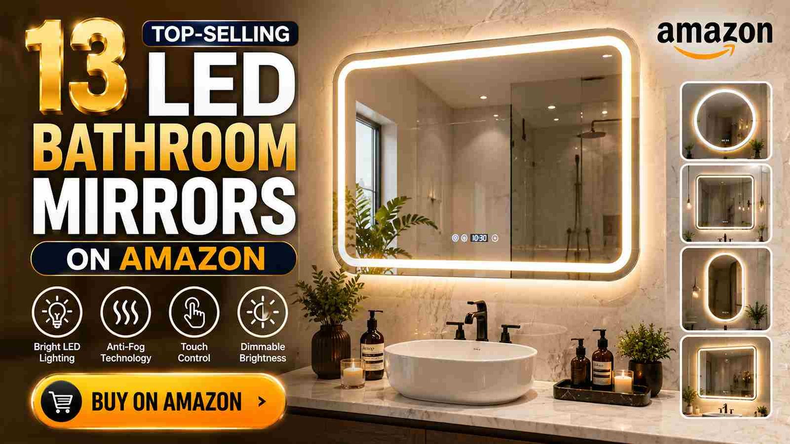 13 Top-Selling LED Bathroom Mirrors on Amazon