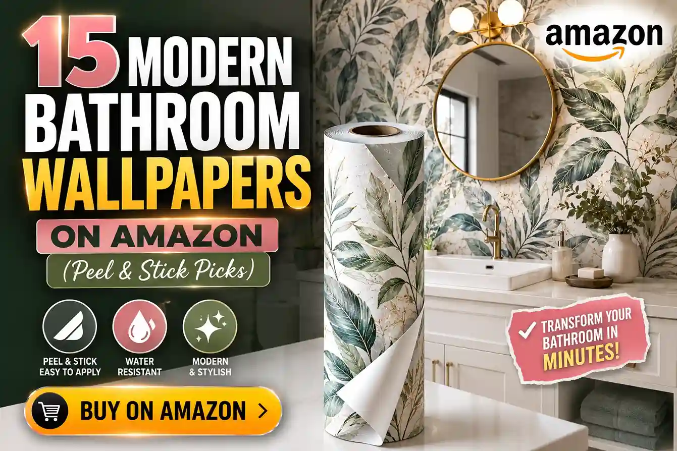 15 Modern Bathroom Wallpapers on Amazon (Peel & Stick Picks)
